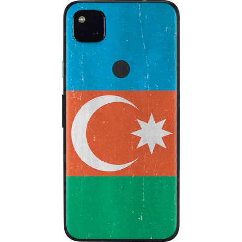 Azerbaijan Flag Distressed Google Pixel 4a Skin